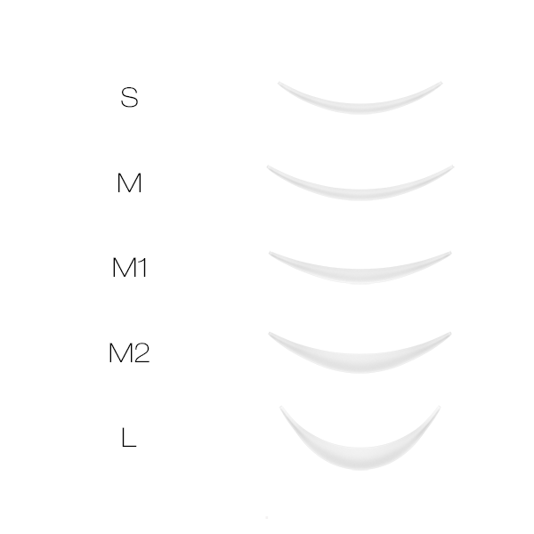 Silikonowe formy do laminowania rzęs S, M, L - 6 par