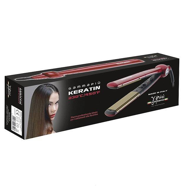 Gamma Piu+ Keratin Titanium prostownica do włosów czerwona