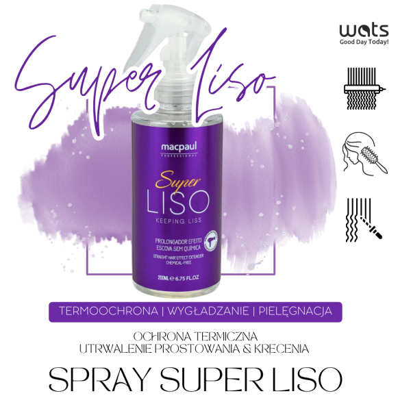 Macpaul Super Liso - brazylijski spray termoochronny wygładzający włosy 200 ml