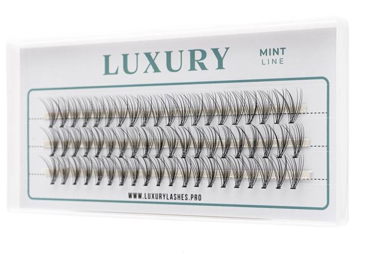 Luxury kępki rzęs Mint C 12 mm - naturalne podkręcenie 10D