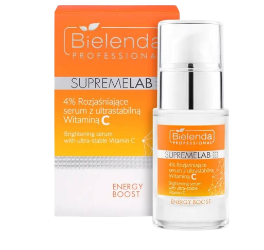 Bielenda Professional Supremelab Energy Boost 4 % Rozjaśniające serum z ultra stabilną Witaminą C 15 ml