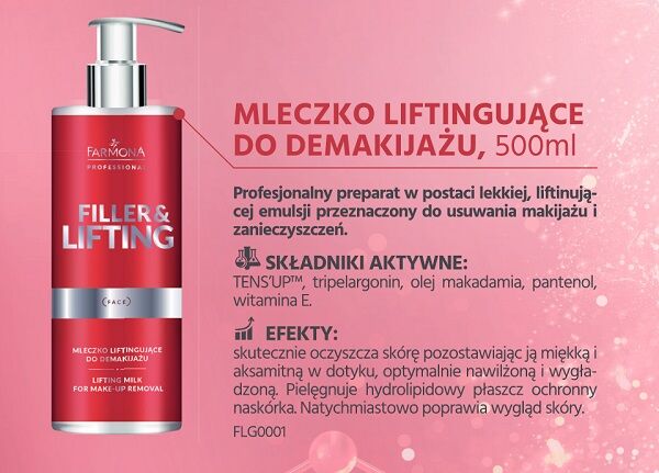 Farmona Professional Filler&Lifting Mleczko Liftingujące Do Demakijażu 500ml