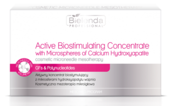 Bielenda Professional Aktywny koncentrat biostymulujący z mikrosferami hydroksyapatytu wapnia Kosmetyczna mezoterapia mikroigłowa 10 x 3ml